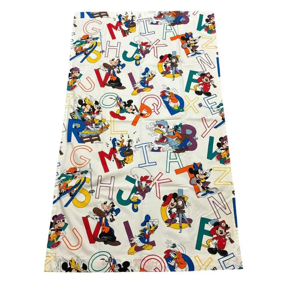 VTG 80s DISNEY (4) Window Panels Mickey Minnie Donald Daisy Goofy ABC Alphabet